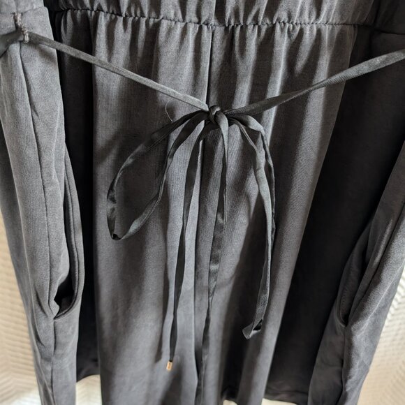 White House Black Market Sandwashed SL Jersey Romper Washed Black Medium - Picture 6 of 11